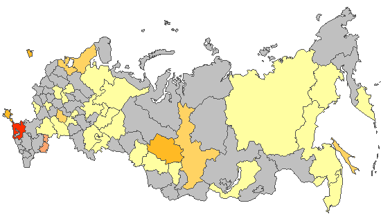 Fig. 8. Results of PCR detections of SARS-CoV-2 in Russia