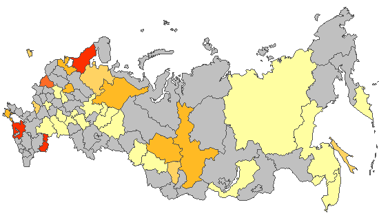 Fig. 8. Results of PCR detections of SARS-CoV-2 in Russia