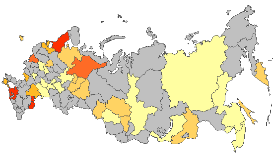 Fig. 8. Results of PCR detections of SARS-CoV-2 in Russia