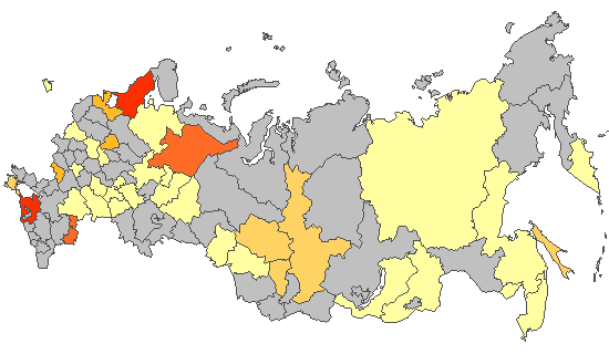 Fig. 8. Results of PCR detections of SARS-CoV-2 in Russia