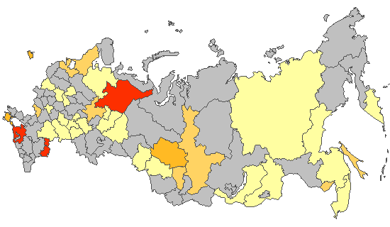 Fig. 8. Results of PCR detections of SARS-CoV-2 in Russia